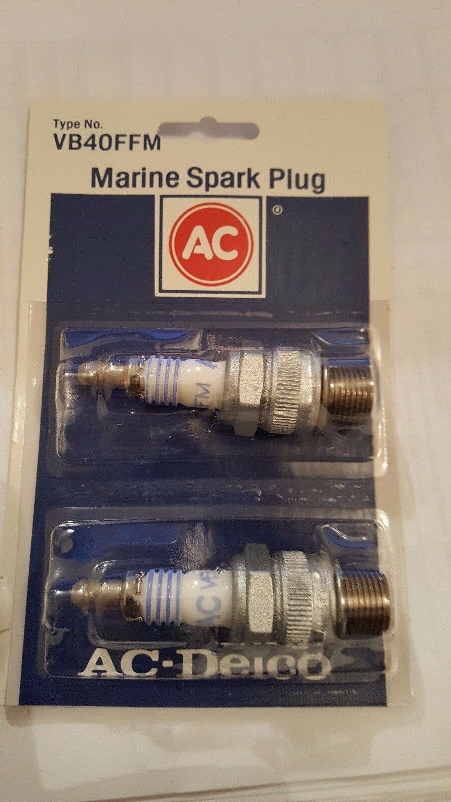 2 NOS AC Marine Spark plugs VB40FFM ABC Spares
