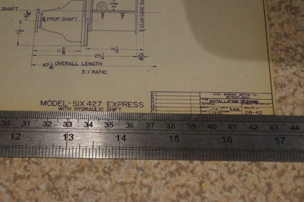 Genuine Graymarine Six-427 Express (hydraulic shift) Installation Drawing