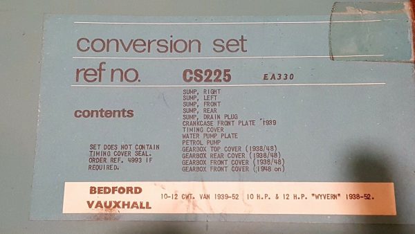 Conversion gasket set Bedford 5/6cwt and 10/12cwt Vans 1938-1952,