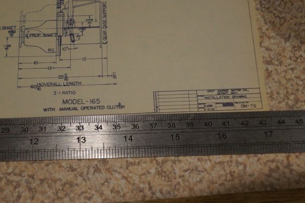 Genuine Graymarine Model 165 (Manual Clutch) Installation Drawing