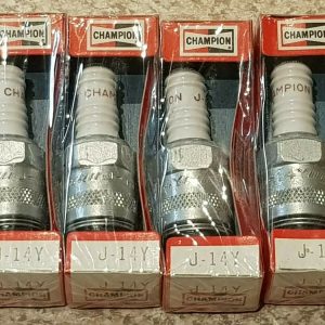 Set of 4 new old stock Champion J14Y Spark Plugs