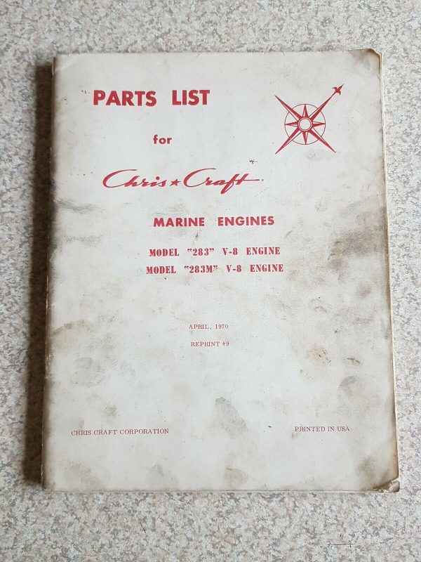 Genuine Chris Craft Parts List (1970) - V8 Models 283 & 283M