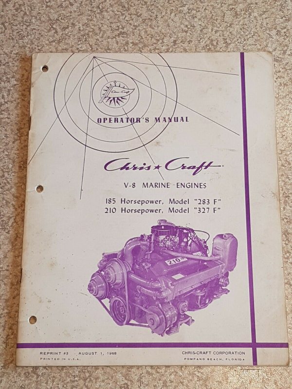 Genuine Chris Craft Operator's Manual (1968) - V8 Models 283F & 327F